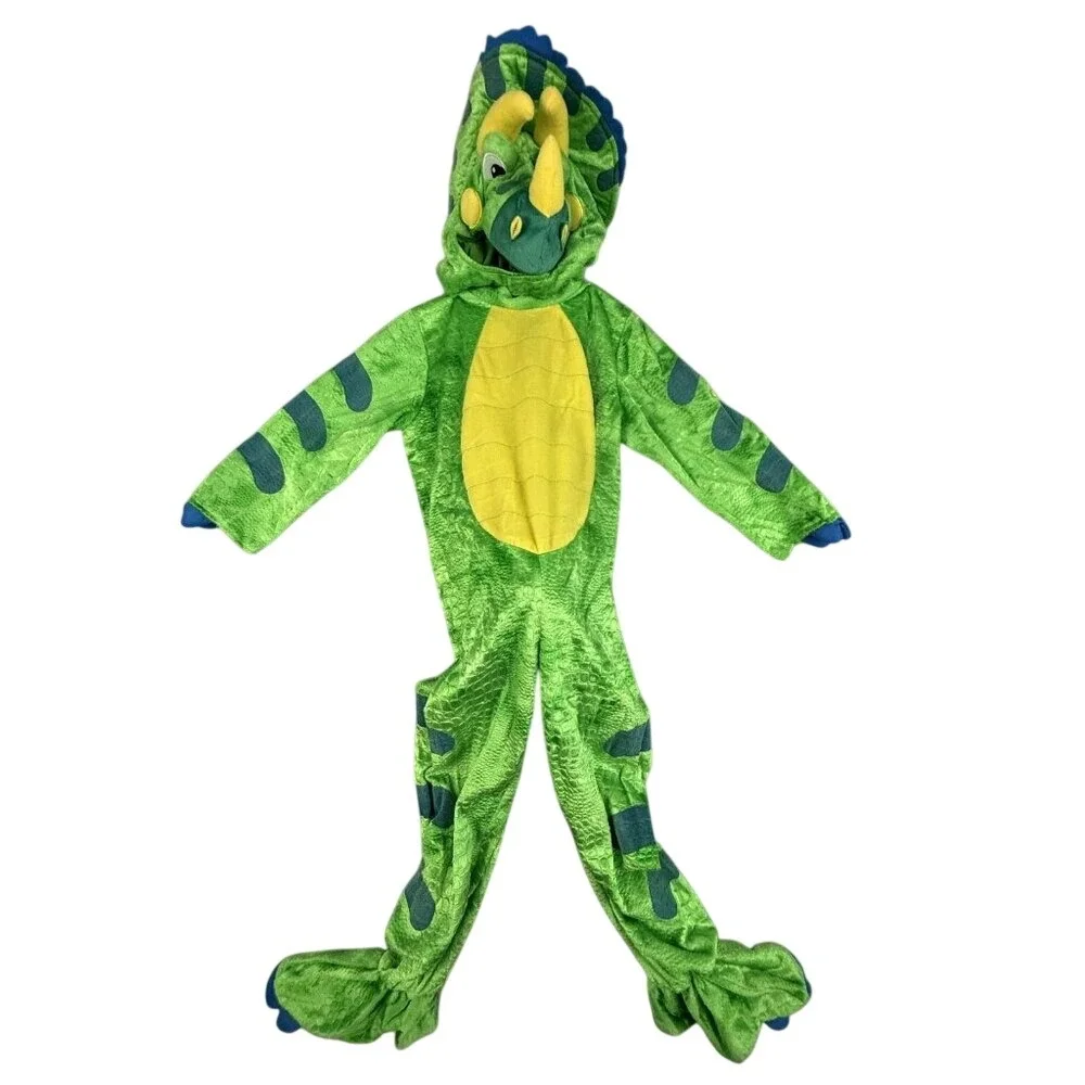 Spooktacular Creations Costume Unisex Small Green Dinosaur Triceratops Halloween